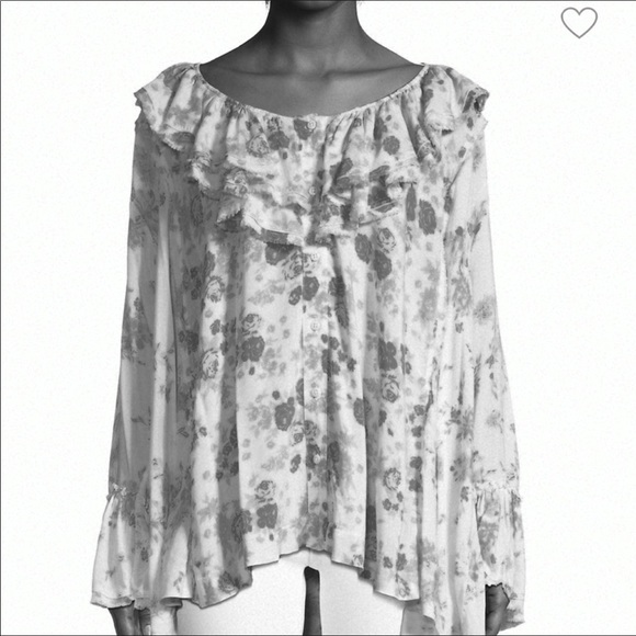 FREE PEOPLE LORETTA LONG SLEEVE POETS TOP MEDIUM LARGE - Picture 4 of 10